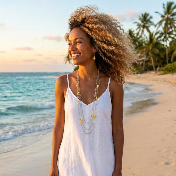 Boho Multi Strand Necklace & Earring Set - Picture 5 of 7